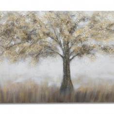 Tablou decorativ Tree Dark - A, Mauro Ferretti, 70x140 cm, pictat manual, canvas/lemn de pin