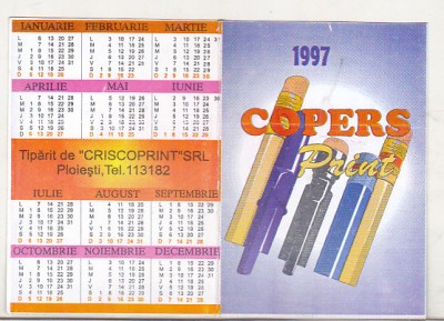 bnk cld Calendar de buzunar 1997 - Copers Print Ploiesti foto