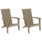 Cumpara ieftin Scaune Adirondack de gradina, maro deschis, polipropilena