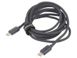 Cablu USB 2.0 USB C 2m negru textil, Baseus