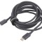 Cablu USB 2.0 USB C 2m negru textil
