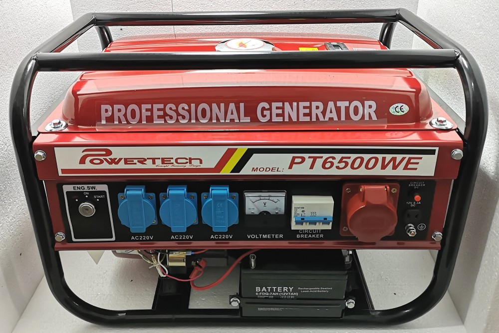 Generator Curent - PowerTech PT6500WE - 12/220/380V - Pornire la CHEIE |  arhiva Okazii.ro