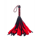 Cumpara ieftin Flogger Bicolor Rosu si Negru, Devil Sticks, Piele naturala, 46 cm
