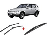 Cumpara ieftin Set 3 stergatoare BMW Seria X3 (E83) din 2003 - 2011, pentru parbriz si luneta fata si spate auto, Bosch Twin