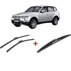 Set 3 stergatoare BMW Seria X3 (E83) din 2003 - 2011, pentru parbriz si luneta fata si spate auto, Bosch Twin