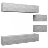 vidaXL Set dulapuri TV, 6 piese, gri beton, PAL