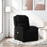 VidaXL Fotoliu de masaj rabatabil, negru, material textil