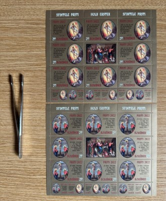 Sfintele Pasti 2022, minicoala de 8 timbre, 1 vinieta si 3 tabsuri LP 2361d foto