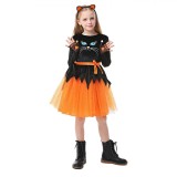 Costum de Halloween Copii Pisica Negru Portocaliu