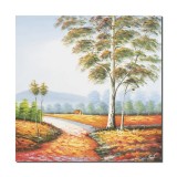Cumpara ieftin Tablou GIGANT pictat manual, Peisaj din natura, 100x100cm ulei pe panza, gata de agatat pe perete