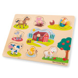 Puzzle lemn Ferma 9 piese, New Classic Toys