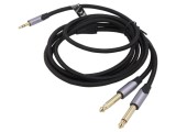 Cablu Audio Jack 3.5mm la 6.3mm 3m Negru PVC