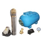 Kit complet sistem hidrofor, pompa submersibila Omnigena SKM 200/80, rezervor de 80 litri, presostat, racord 5 cai, manometru, OM0062/80