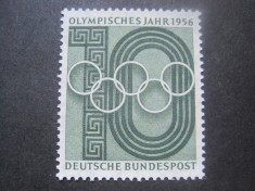 GERMANIA , RFG 1956 SPORT , JOCURI OLIMPICE TIMBRU NESTAMPILAT