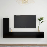 VidaXL Set dulapuri TV, 3 piese, negru, lemn prelucrat