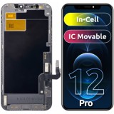 Cumpara ieftin Display cu Touchscreen JK pentru Apple iPhone 12 / 12 Pro, cu Rama, Versiune LCD In-Cell IC Movable, Negru