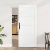 Ușă glisantă cu accesorii Alb 86x198.5 cm Lemn masiv Pin