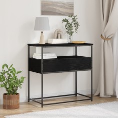 vidaXL Masă de Consolă cu sertar cu raft Stejar negru 75 x 40 x 75 cm