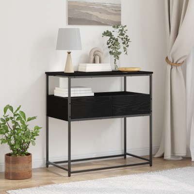 vidaXL Masă de Consolă cu sertar cu raft Stejar negru 75 x 40 x 75 cm 862938 foto