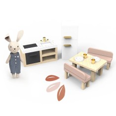 Set mobilier bucatarie pentru casa de papusi Speedy Monkey