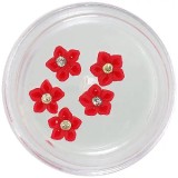 Decorațiuni unghii - flori acrilice, roșii, INGINAILS