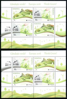 Romania 2016, LP 2103 c, EUROPA Gandeste verde, blocuri x4, MNH! LP 85,00 lei foto