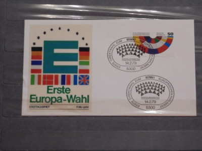 FDC GERMANIA - ERSTE EUROPA- WAHL - BONN - 14.02. 1979 - STAMPILE SPECIALE - foto