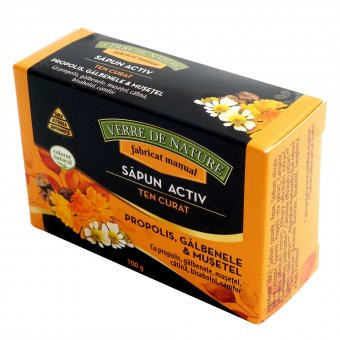 Sapun Activ Ten Curat cu propolis, galbenele, musetel si camphor 100 g foto