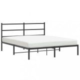 Cumpara ieftin Cadru de pat metalic cu tablie, negru, 160x200 cm