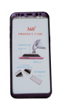 Husa protectie 360 fata + spate + folie silicon Samsung S8 Plus ; S8+ , Mov, Plastic, Carcasa
