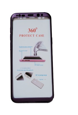 Husa protectie 360 fata + spate + folie silicon Samsung S8 Plus ; S8+ , Mov foto