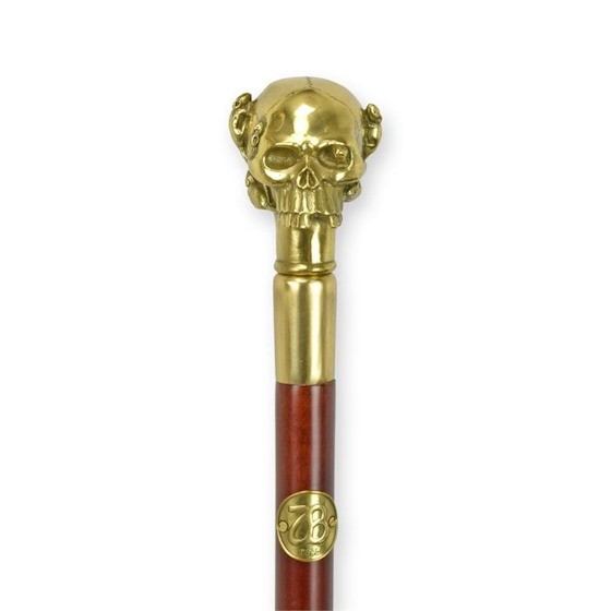 Baston din lemn mahon cu cap de mort WS-116