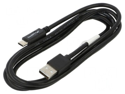 Cablu USB 2.0 A la C 1.8m negru PVC foto