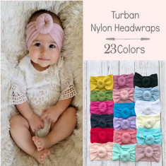 Bentita turban lata (Marime Disponibila: 0-12 luni, Culoare: Roz pudra) foto