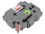 Bandă etichetare 24mm x 8m roșie/neagră TZE-451