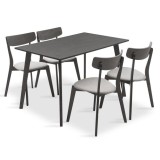 Cumpara ieftin Set Masa si Scaune Benson-Toto 5 Piese Gri Rustic 120x75x75 cm
