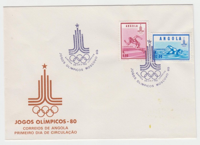 B16 - FDC - Angola - Jocurile Olimpice Moscova 1980