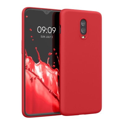 Husa Kwmobile pentru OnePlus 6T, Silicon, Rosu, 55347.09 foto