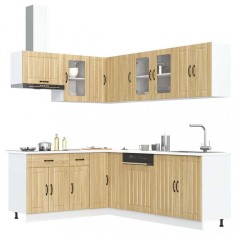 vidaXL Set dulap de bucătărie din 11 piese &bdquo;Lucca&rdquo; lemn stejar Sonoma