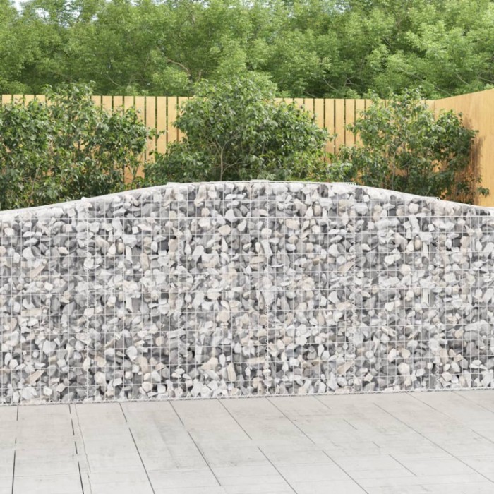 vidaXL Coșuri gabion arcuite 9 buc, 400x50x100/120 cm fier galvanizat 3145963
