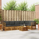 Cumpara ieftin Set de canapele de exterior 7 buc. 6-Locuri Natural si Antracit
