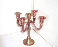 Sfesnic candelabra 5 focuri, bronz malm turnat si prelucrat cca. 1900 - Suedia foto
