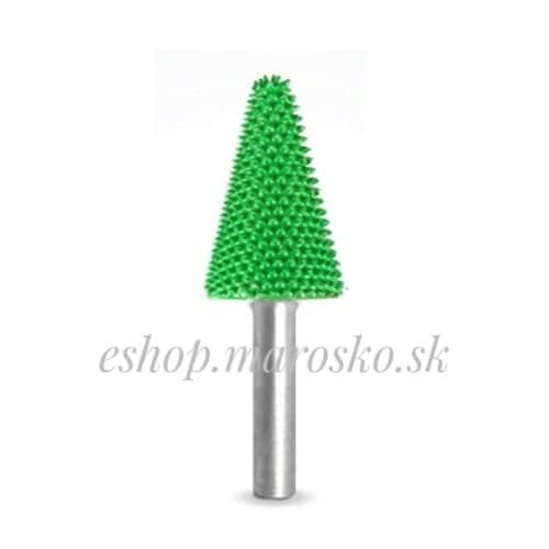 Biax sculptura lemn SABURR - Cap conic 19 mm tija 6 mm, Granulatie Saburr ASPRA - VERDE