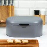 Cutie pentru paine, din otel, 34 x 20 x 15.5 cm, gri, Kinghoff