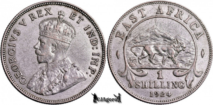 1924, 1 Shilling - George al V-lea - Africa de Est Britanică | KM 21