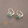 Cercei Verde Imperial cu cristale zirconia, placati cu aur, SaraTremo