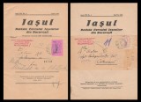 1944 Romania - Set 2 reviste Iasul, circulate postal cu banderole francate cu ambele marci Cercul Iesenilor din a 3-a serie provizorie