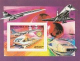 Republica Centrafricana 1990 - Transporturi , Aviatie , Colita dantelata , MNH