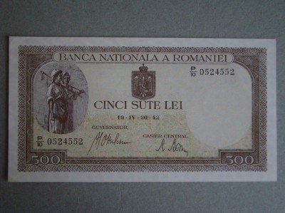 500 lei 1942 Filigran Vertical - aUNC foto