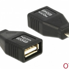 Adaptor OTG USB 2.0 A la micro USB B M-T, Delock 65549